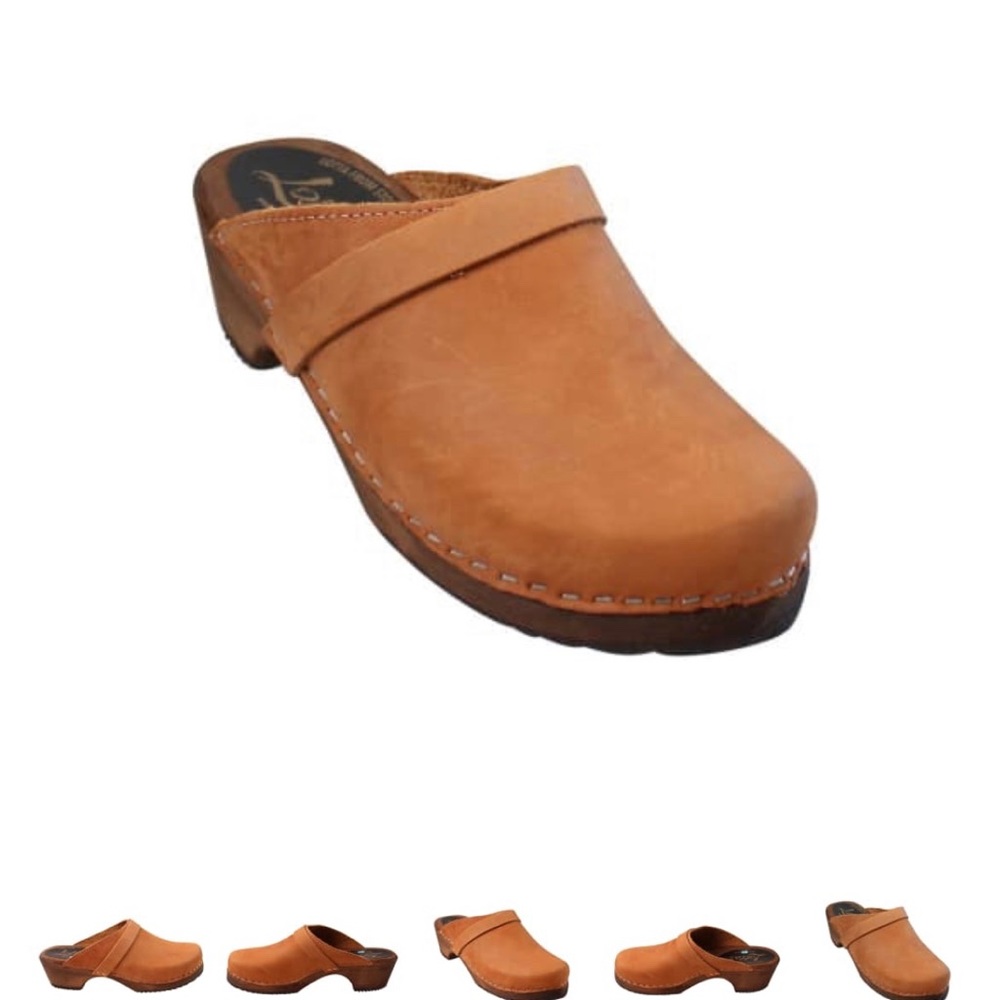 Lotta from Stockholm brown base nubuck clogs